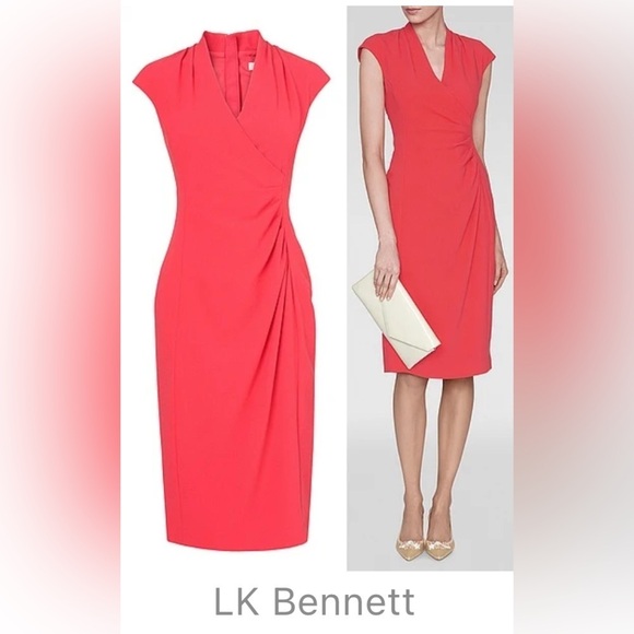 LK Bennett Dr. Marlene Dress in Jelly Bean Size 2 - Picture 2 of 10